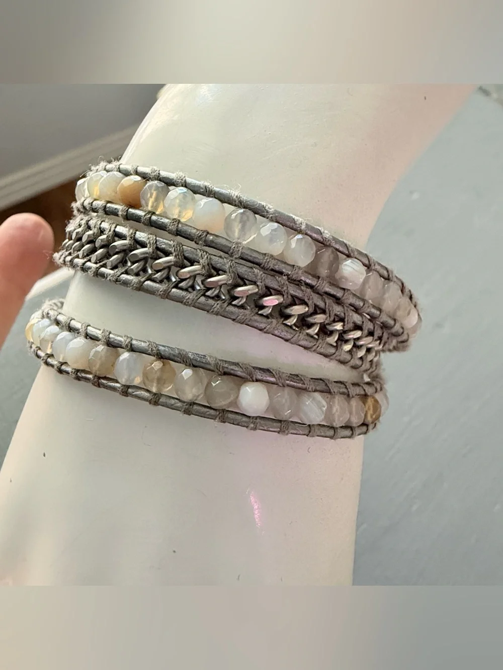 Chan Luu Boho Neutral Beaded Wrap Bracelet